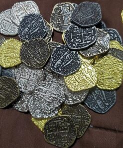 Beverly Oaks Metal Pirate Coins - Gold and Silver Spanish Doubloon Replicas - Fantasy Metal Coin Pirate Treasure (100) 100 72 81LWVpdQajL