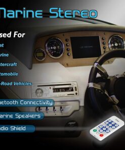 Pyle Marine Stereo Receiver Speaker Kit - In-Dash LCD Digital Console Built-in Bluetooth & Microphone 6.5” Waterproof Speakers (4) w/ MP3/USB/SD/AUX/FM Radio Reader & Remote Control -PLCDBT85MRW 12 81LWuCZ02 L