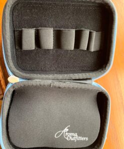 Aroma Outfitters Essential Oil Carrying Case. Premium Storage Protection & Organizer for Roller Bottles. Carry Case Protects up to 10 Roller Balls and Sample Drams - Perfect for Travel (Blue) 10 Bottle Blue 33 81LXPwLNphL