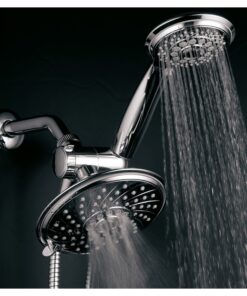 HotelSpa 30 Setting 6" Rainfall Shower Head and Handheld Shower Dual 3-Way Shower Combo with Extra Long Premium 6 ft Stainless Steel Shower-Hose Chrome with 6 ft Hose 24 81LY5Y9VTdL