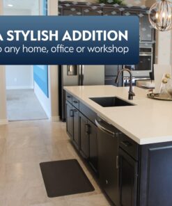Sky Solutions Anti Fatigue Floor Mat - 3/4" Thick Cushioned Kitchen Rug, Standing Desk Mat - Comfort at Home, Office, Garage - Non Slip, Durable and Stain Resistant (20" x 39", Black) 20" x 39" 28 81LbPpgmxnL