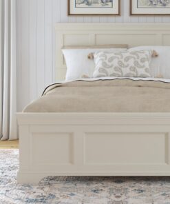Home Styles Naples White Queen Headboard with Mahogany Wood Solids, Brush Stroke Finish, Raised Panel Design, and Rich White Finish Off-White 12 81Lba8hRquL