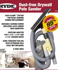 Hyde 09170 Dust-Free Vacuum Sander, Without Pole, One Color Vacuum Pole Sander without Pole 14 81LbosQq9TL