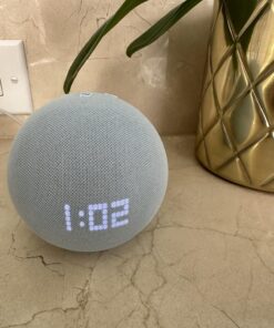 Amazon Echo Dot (5th Gen) with clock | Compact smart speaker with Alexa and enhanced LED display for at-a-glance clock, timers, weather, and more | Cloud Blue Device only 28 81LdjaGXk7L