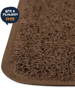 Smiling Paws Pets - Extra Large Cat Litter Mat - Pet Rug - Catches Litter That Spills Outside Litter Box - Easy to Clean - Non-Slip - Litter Box Mat - Kitty Litter Catcher - Brown L Size (35" x 23.5”) 1 Count (Pack of 1) 26 81LfoFudjAL
