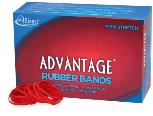 Alliance Rubber 96315 Advantage Rubber Bands Size #31, 1 lb Box Contains Approx. 850 Bands (2 1/2" x 1/8", Red) 1 Pound 2 1/2 x 1/8 inches