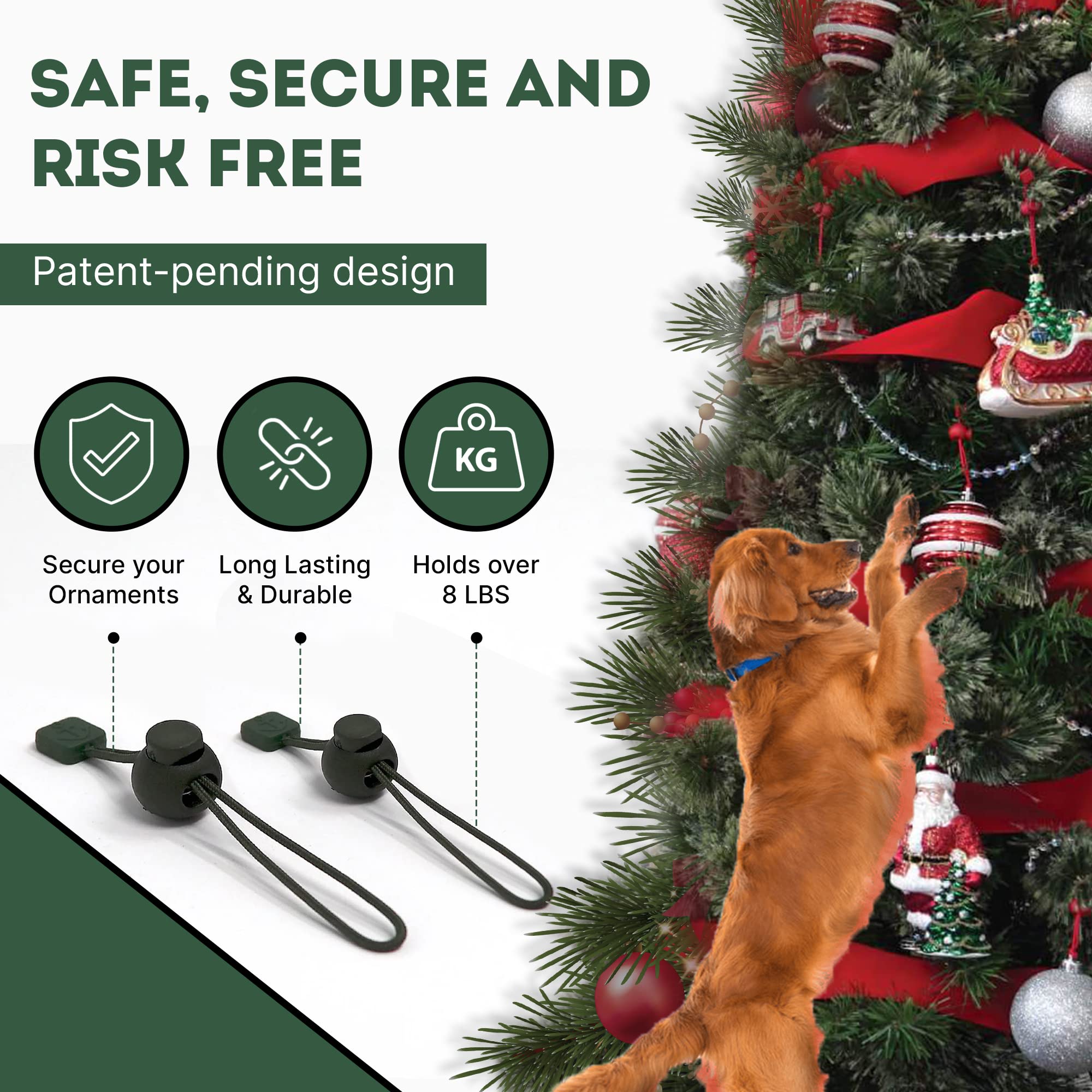 ORNAMENT ANCHOR Ornament Hooks for Hanging Christmas Decorations - No-Slip Hanging Hooks for Xmas - Heavy Duty Christmas Tree Ornaments Hanger Hooks for Small & Large Ornaments (Green, 24 Count) Green 4 ORNAMENT ANCHOR Ornament Hooks for Hanging Christmas Decorations - No-Slip Hanging Hooks for Xmas - Heavy Duty Christmas Tree Ornaments Hanger Hooks for Small & Large Ornaments (Green, 24 Count) Green - Image 4