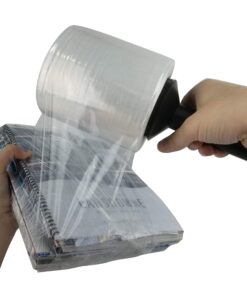 Pack of America Mini Stretch Film - 16 Rolls with Handle, 5” x 1000 Feet, 80 Gauge (20 Micron) Industrial Heavy Duty Plastic Shrink Wrap and Dispenser for Packing, Shipping, Pallet, Moving Supplies 5'' x 1000 ft (16 Roll & Hand Dispenser) Clear 10 81LhWP1DhQL