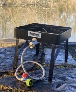 Alternative view of Bayou Classic SQ14 16-in Outdoor Patio Stove Features 16-in Cooking Surface 13.25-in Tall Welded Frame 5-psi Pre-Set Regulator w/ 36-in Stainless Braided Hose