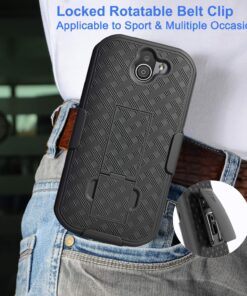 Kyocera DuraForce Pro 2 Case, Ailiber E6910 Holster with Screen Protector, Swivel Belt Clip, Kickstand Holder, Shock Proof Pouch Slim Shell Slide Cover for Verizon Kyocera Dura Force Pro2 - Black 9 81LkN52nAgL