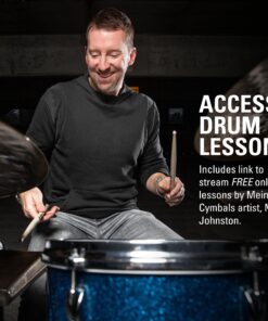 Meinl Cymbals HCS Cymbal Set Box Pack for Drums with 13" Hihats, 14" Crash, Plus Free 10" Splash, Sticks, Lessons — Made in Germany — Durable Brass, 2-Year Warranty, Traditional Finish (HCS1314 26 81LkjAqmiDL