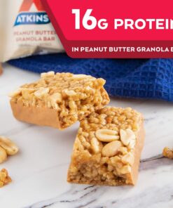 Atkins Peanut Butter Granola Protein Meal Bar, High Fiber, 16g Protein, 1g Sugar, 4g Net Carb, Meal Replacement, Keto Friendly, 5 Count 11 81LkjaxttL