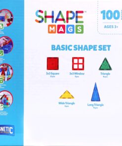 Shapemags 100 Piece Set 100 Pcs Magnet Building Tiles Magnetic Blocks - 5 Shapes Basic Starter Set 3D Construction Building Blocks Magnetic Tiles Set for Kids 13 81Lm6sCyayL