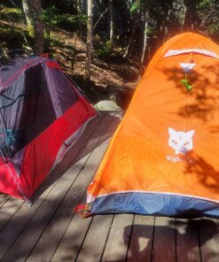 Night Cat Backpacking Tent for One 1 to 2 Persons Lightweight Waterproof Camping Hiking Tent for Adults Kids Scouts Easy Setup Single Layer 2.2x1.2m Army Green 1 Person (4ft Width) 34 81Ln5uyx98L