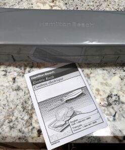 Hamilton Beach Electric Knife Set for Carving Meats, Poultry, Bread, Crafting Foam & More, Reciprocating Serrated Stainless Steel Blades, Ergonomic Design Storage Case + Fork Included, 5 Foot Cord Carve 'n Set Electric Knife 36 81LnKTi0E2L