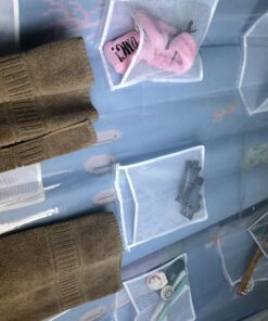 Zenna Home Waterproof PEVA Shower Curtain or Shower Liner with 9 Mesh Storage Pockets, 70" x 72", Bathroom Organizer, Clear Clear Liner 33 81LnsjjtknL