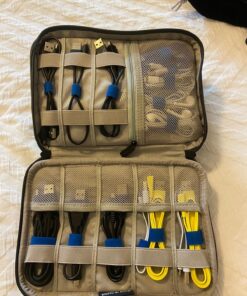 Tech Cable Organizer Bag Electronics Charger IT Accessories Cord Wire Case for Travel (Black) 34 81LoHVM1FTL