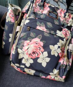 Srotek Diaper Bag Backpack Floral Baby Bag Water-Resistant Baby Nappy Bag with Insulated Water Bottle Bag/Changing Pad for Women/Girls/Mum (Flower Pattern) 53 81LoY0tiXpL