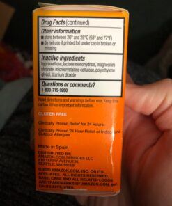 Amazon Basic Care 24 Hour Allergy Relief, Levocetirizine Dihydrochloride Tablets, 5 mg, Antihistamine, Relieves Sneezing, Runny Nose, Itchy Nose or Throat and Itchy, Watery Eyes, 80 Count 48 81LoyNlNgL