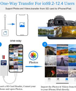 Apple MFi Certified Lightning to SD Card Camera Reader for iPhone iPad, Veetone Memory Card Reader Trail Camera Viewer SD Card Adapter for iPhone 12/11/XS/XR/X/8/7/iPad, Plug and Play One Slot 27 81LpzNoU6xL