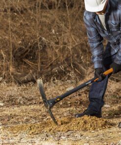 Fiskars Pro IsoCore 5lb. Garden Pick - 36" Shock Control Handle - Digging Tool for Tough Soil - Dual-Ended Pickaxe Tool and Garden Hoe - Black/Orange Pro IsoCore 5lb Garden Pick 19 81LsUyzv 7L