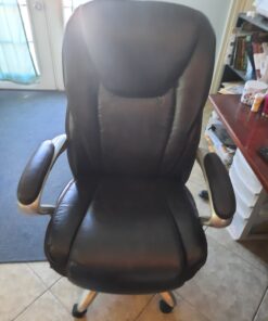 Serta® Smart Layers™ Hensley Big & Tall Ergonomic Bonded Leather High-Back Chair, Roasted Chestnut/Satin Nickel 23 81Lsk3qFkRL