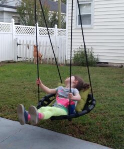 Sorbus Saucer Tree Swing - Kids Outdoor Disc Round Swing - 24" Heavy Duty 220lbs Seat - Easy Install Flying Saucer Web Circle Swing - Perfect for Gift, Playground, Backyard, Indoor/Outdoor Tire Swing Mat Seat 24 Inch 26 81LskLPmbJL