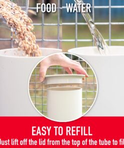 Royal Rooster Chicken Feeder and Chicken Waterer Set - 7 lb Poultry Chicken Feeder with Rain Cover and 1 Gallon Waterer System - Chicken Coop Accessories: Valve-Cup Waterer and Gravity-Feed Feeder Set 1-Cup Waterer 18 81LvgEXevL