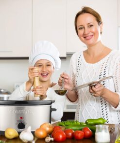 Courant Oval Slow Cooker Crock, with Easy Options 7 Quart Dishwasher Safe Pot, Stainless Steel Oval Slow Cooker with 7 Quart Crock 11 81Lvn8Nq6oL