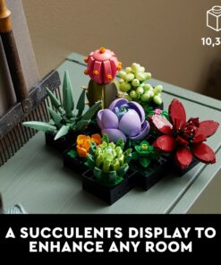 Alternative view of Lego Icons Succulents 10309 Artificial Plants Set for Adults, Home Decor, Birthday, Creative Housewarming Gifts, Botanical Collection, Flower Bouquet Kit