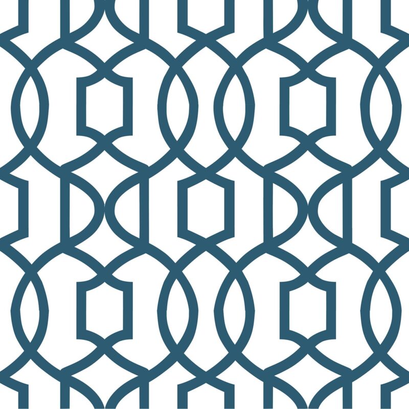 Catalog 9 NuWallpaper NU1648 Navy Grand Trellis Peel & Stick Wallpaper, Blue