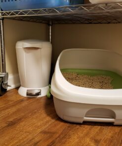 simplehuman Compact Round Bathroom Step Trash Can, 6 Liter / 1.6 Gallon, White Plastic 48 81Lxyvu3y L