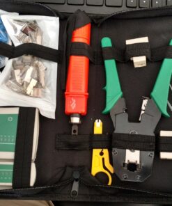 SGILE 9-in-1 Portable Crimping Tool Kit, 8P8C 6P6C 4P4C Connectors, RJ11/RJ12/RJ45 Cat5 Cat5e Network/Phone Cable Tester, Black 26 81LyCgOcJ6L