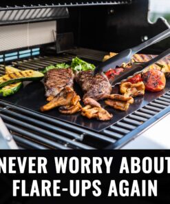 Grillaholics Grill Mats for Outdoor Grill - Set of 2 Heavy Duty & Built to Last BBQ Grill Mats - Make Grilling Easier & Keep Your Grates Looking New - The Perfect Grilling Gift 34 81LyT0C75uL
