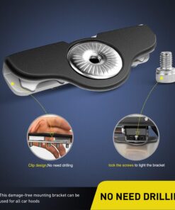 Nilight 90025B Led Light Bar Mounting Brackets 2pcs Universal Hood Led Work Light led Pods Mount Bracket Clamp Holder for SUV Truck Off Road Installed No Need Drilling, 2 Years Warranty,Black 25 81LyijxixaL