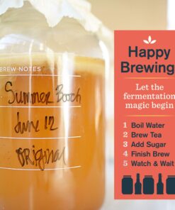 The Kombucha Shop Organic Kombucha Starter Kit - 1 Gallon Brewing Kit Includes All The Essentials Required for Brewing Kombucha At Home Regular 38 81LzjwRn6cL