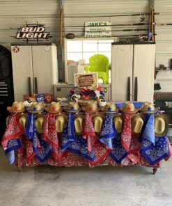 JOYIN Toy Pack of 12 Childs Straw Cowboy Hats with Cowboy Bandannas (6 Red & 6 Blue) Christmas Party Favors 28 81M09ZgCX8L