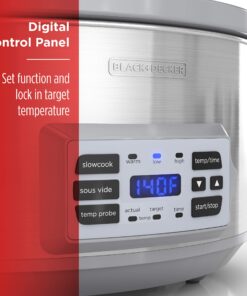BLACK+DECKER SCD7007SSD Digital Slow Cooker with Temperature Probe + Precision Sous-Vide, 7-Quart Capacity, Stainless Steel 30 81M0X32937L