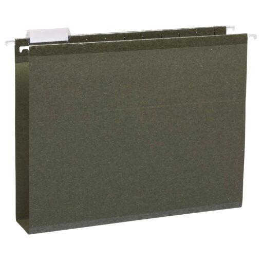 Amazon Basics Hanging File, Box Bottom, Heavy Duty, 2-Inch Expansion, 25-Pack, Letter (8.5" x 11"), Green Letter (8.5" x 11")