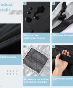 Pizza Oven Table Cover, Waterproof Sunproof Outdoor Pizza Oven Stand Over, Fit Ooni Large Tables, Outdoor Prep Cart Table Cover, Pizza Oven Dining Cart Worktable 420D Oxford Cover, 36x32x31in 10 81M2y4Gd6NL