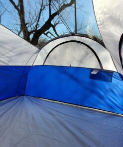 CAMPROS CP Tent 8 Person Camping Tents, Weather Resistant Family Tent, 5 Large Mesh Windows, Double Layer, Divided Curtain for Separated Room, Portable with Carry Bag Blue 48 81M3nBbh0 L