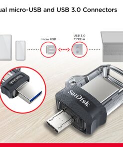 SanDisk 256GB Ultra Dual Drive m3.0 for Android Devices and Computers - microUSB, USB 3.0 - SDDD3-256G-G46, Black 14 81M55MMYX6L 1