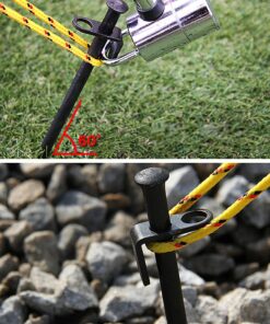 IUMÉ 10-Pack Tent Stakes, Black / 11.8inch Heavy Duty Camping Stakes with Oxford Fabric Pouch, Unbreakable and Inflexible Steel Ground Stakes Tent for Outdoor Trip Hiking Gardening 18 81M5PJyQJWL