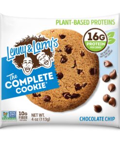 Lenny & Larry's The Complete Cookie, Chocolate Chip, Soft Baked, 16g Plant Protein, Vegan, Non-GMO, 4 Ounce Cookie (Pack of 12) 20 81M5cXfcKUL