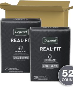 Depend Real Fit Incontinence Underwear for Men, Disposable, Maximum Absorbency, Large/Extra-Large, Grey, 52 Count (2 Packs of 52), Packaging May Vary 9 81M6dElHk3L