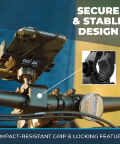 Roam Bike Phone Mount - Motorcycle Phone Mount- 360° Rotation with Universal Handlebar Fit for Bikes, Motorcycles, Scooters, Strollers - Mount Compatible w/All iPhone & Android Phones 4.5" to 6.7" Matte Black 24 81M81ZgFXjL