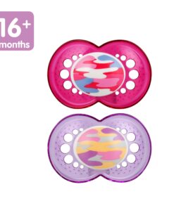 MAM Camo Sterilizing Pacifier Case, 16 Plus Months, Baby Girl, Best for Breastfed Babies, Storage Case, 3 Piece, 2 Count 2-Pack 19 81M8gxnuRL