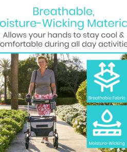 Vive Walker Handle Cushions - Padded Hand Covers - Soft Cushion Padding Medical for Folding Rolling Wheelchair, Rollator Handle, Senior, Elderly Grippers - Crutch Handle Pad Grips - Mobility Aid Black 29 81M8olfawwL