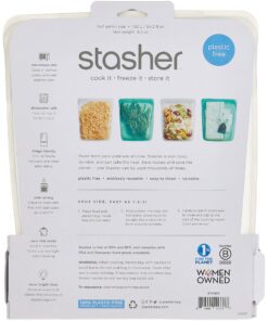 Stasher Reusable Silicone Storage Bag, Food Storage Container, Microwave and Dishwasher Safe, Leak-free, 1/2 Gallon, Clear 31 81M99UAP9pL