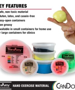 CanDo TheraPutty Standard Hand Exercise Putty For Rehabilitation, Exercises, Hand Therapy, Occupational Therapy, Hand Strengthening, Improve Motor Skills, Stress Relief X-SOFT 1-pound 9 81M9EiTpseL 5